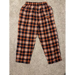 NFL Team Apparel Chicago Bears Pajama Pants Mens XL Navy‎ Orange Plaid Sleepwear